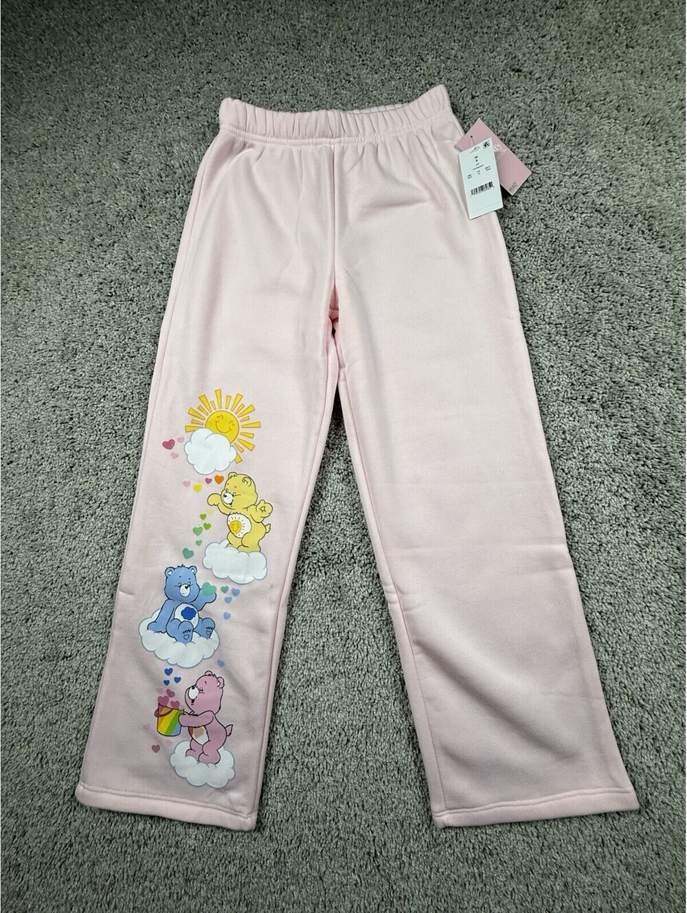 NWT Girls Care Bears Pink Sweatpants Size Medium 8 Cute Fun and Comfy